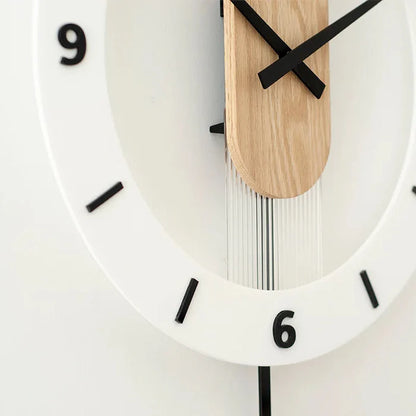 Nordic Modern Solid Wood Mute Swing Clock