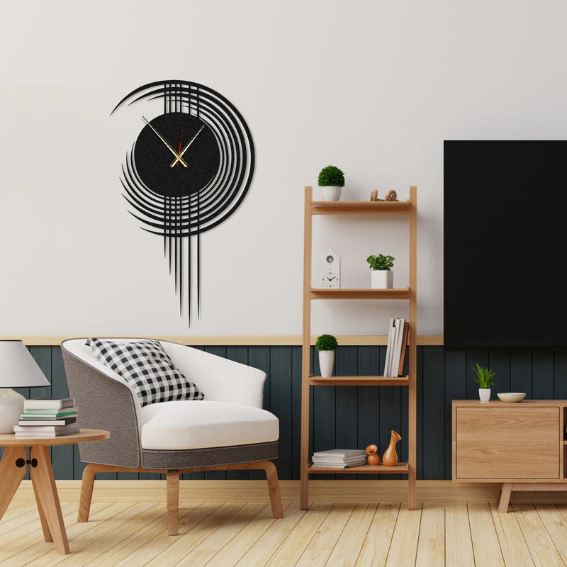 Oversized Modern Mimimalist Metal Wall Clock